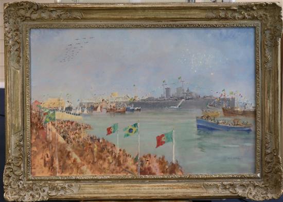 Francis Russell Flint (1915-1977) Naval Regatta 19 x 29in.